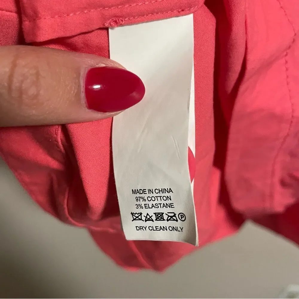 Kate Spade Shore Thing Button Back Peach Sherbet Peplum Top Coral- Size 6